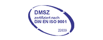 DMSZ-zertifiziert nach DIN EN ISO 9001, Zertifikat Nr. QM 22639-Z04323, FIR e. V. an der RWTH Aachen